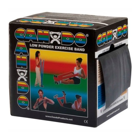 Fabrication Enterprises CanDo Low Powder Exercise Band, Black, 50 Yard Roll, 1 Roll/Box 1214707